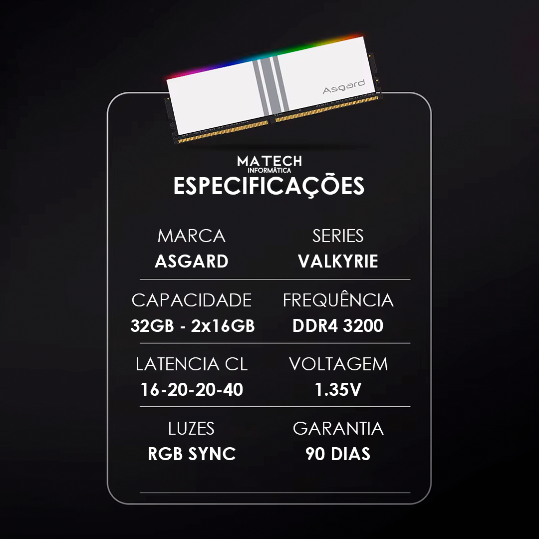 Especificações 32gb