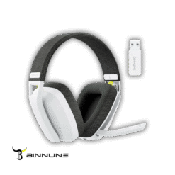 Headset sem fio Binnune BW06 - Branco Com Preto - Gamer