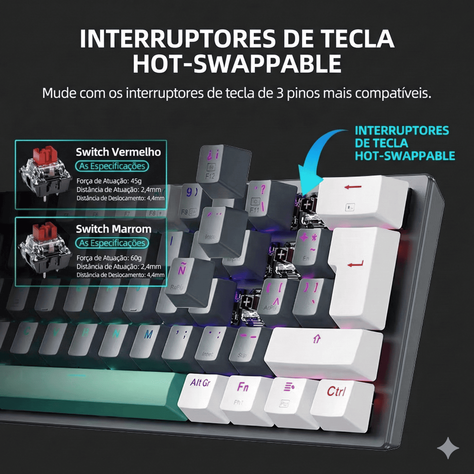 Teclado Machenike k500 b61 04