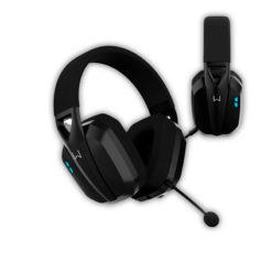 Headset Gamer Balder Warrior Tri Mode Sem Fio Bluetooth 2.4GHz RGB Preto Baixa Latência
